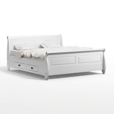 Estilo campestre Lujo Cama Cama doble Camas dobles Blancas Camas Dormitorio