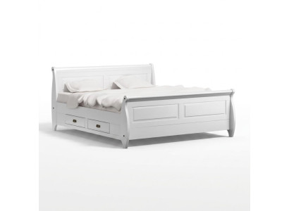 Estilo campestre Lujo Cama Cama doble Camas dobles Blancas Camas Dormitorio