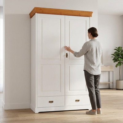 Armario multifuncional de madera mueble estante de almacenamiento armario ropero perchero estante