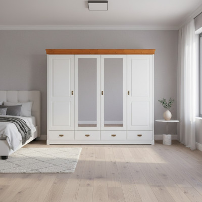 Armario de estilo rústico, armario, armarios para ropa de madera, muebles blancos, estantería.