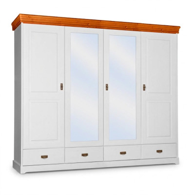 Armario de estilo rústico, armario, armarios para ropa de madera, muebles blancos, estantería.