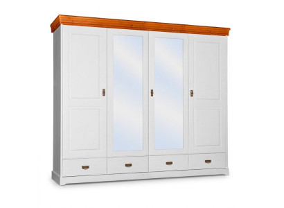 Armario de estilo rústico, armario, armarios para ropa de madera, muebles blancos, estantería.