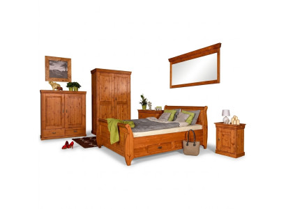 Dormitorio Set Completo Diseño Cama Clásica Muebles 5 piezas Mesita de noche Casa de campo