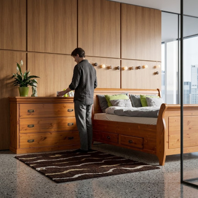 Cómoda con 3 cajones Sideboard Aparador de madera Armario Cómodas Marrón Nuevo