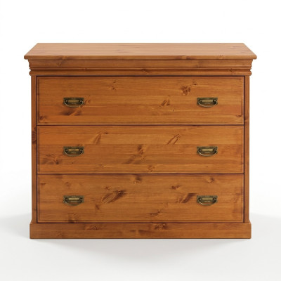 Cómoda con 3 cajones Sideboard Aparador de madera Armario Cómodas Marrón Nuevo