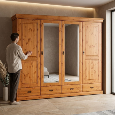 Armario de estilo rústico para dormitorio de madera en color marrón, nuevo.