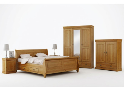 Diseño de conjuntos de dormitorio completo cama armario mesita de noche 5 piezas.