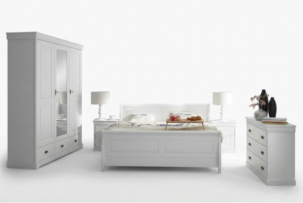 Mueble de dormitorio conjunto Diseño cama 2x mesa de noche cómoda armario nuevo 5 piezas