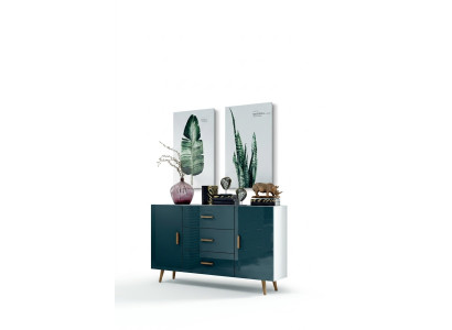 Cómoda armario de sala de estar de 140 cm XL Tableros bajos de madera modernos Cómoda Aparador