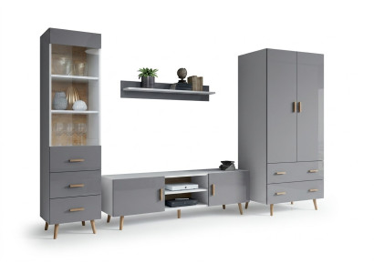 Sala de estar estilo moderno conjunto de 4 piezas para salón moderno vitrinas estantería armario.