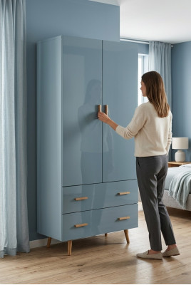 Diseño de armario de dormitorio de madera armarios de pared ropa de lujo muebles de madera nuevos