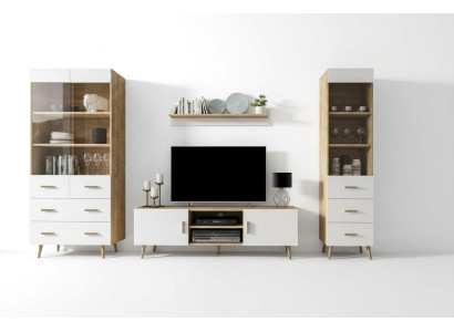 Mueble de salón, conjunto de sala de estar, vitrina, cómoda, estante de pared, vitrinas, juegos de muebles de 4 piezas.