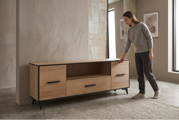 Mueble bajo de lado gabinete sala de estar estante de diseño de lujo de televisión, tocador.