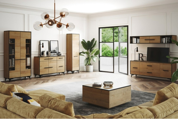 Cómoda Armario Soporte de TV Estante Sala de estar Juego de muebles de 6 piezas. Mueble pared del salónconjunto de paredes.