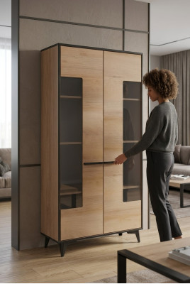 Vitrina Armario vidriado de diseñador de vidrio de madera nuevo cómoda aparador cómodas