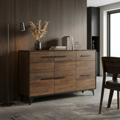 Cómoda Diseñador Cómodas Gabinete de cajones Gabinete Diseño Madera Estante Marrón