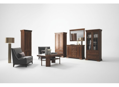 Conjunto vitrina cómoda de 4 piezas. Mueble de madera estantería sala de estar grupo de pared de estar.
