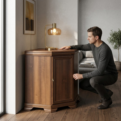 Cómoda de madera para sala de estar con cajones, cómoda hecha a mano para dormitorio.