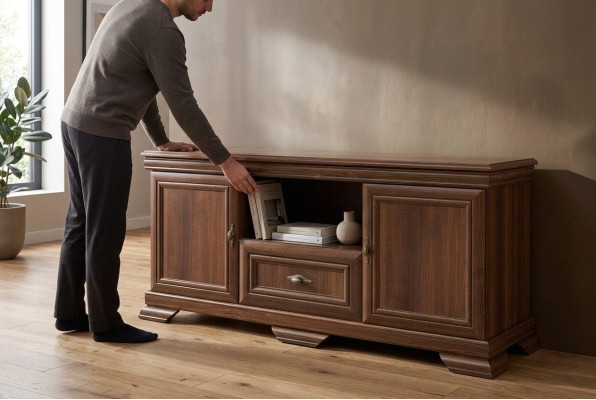 Cómoda clásica de madera Aparador Cómodas Tableros bajos Armario de salón Nuevo
