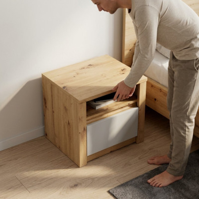 Mesita de noche Cómoda Trabajo artesanal Muebles de madera Mesita de noche Moderno