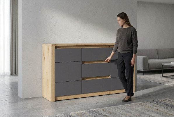 Diseño de muebles de sala de estar Aparador de madera moderno Cómoda Cómoda Armario alto Nuevo