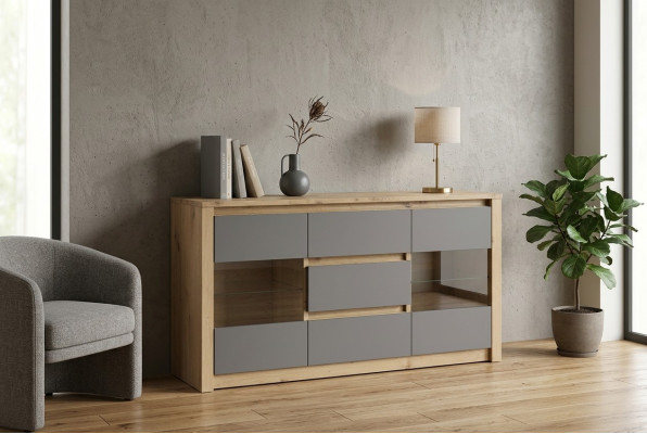 Diseño de muebles de sala de estar Aparador de madera moderno Cómoda Cómoda Armario alto Nuevo