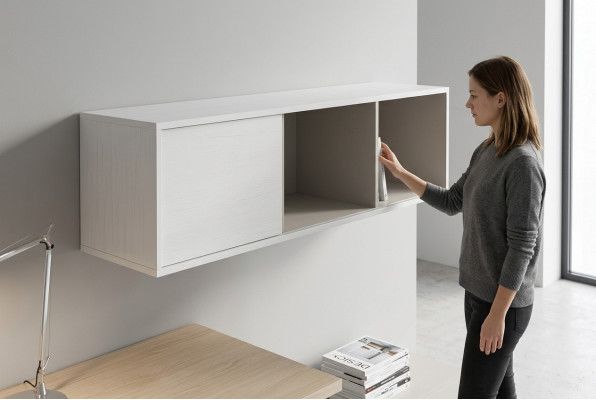 Almacenamiento moderno para estantes de madera para libros en la sala de estar, nuevo estante de pared Siena Mati.