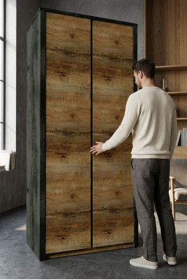 Dormitorio armario muebles de madera armario estilo rústico diseño marrón