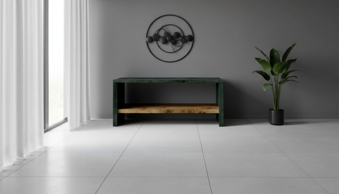Mesa de centro de madera maciza de 120x60 cm.
