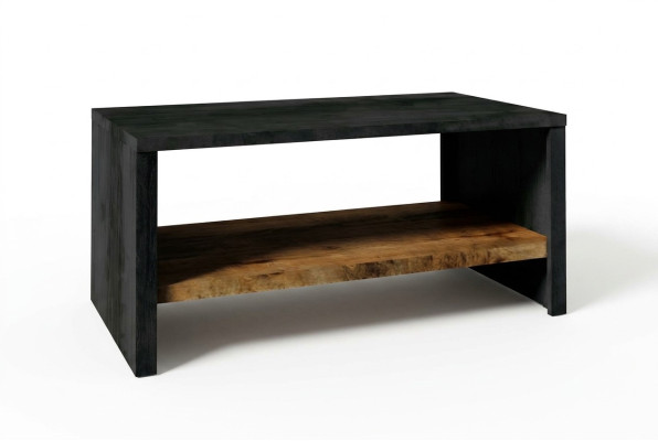 Mesa de centro de madera maciza de 120x60 cm.