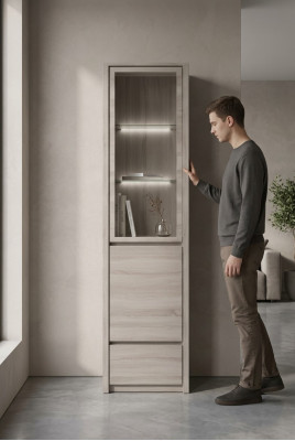 Muebles de sala de estar modernos vitrina de vidrio madera armario nuevo.