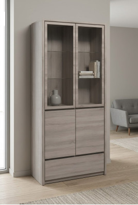 Comedor Madera Sala de estar Muebles Vitrina Cómoda Vitrinas Gabinete de vidrio Armarios