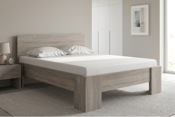 Muebles de diseño de lujo para dormitorio cama de madera estilo casa de campo cama doble de madera.