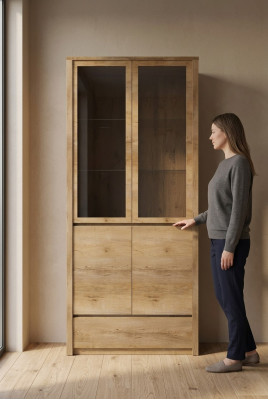 Vitrina de cristal Gabinete de cristal Armarios Armario Madera Muebles Nuevo Vitrinas Armario de madera Nuevo