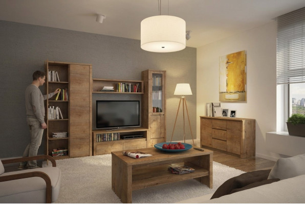 Conjunto de muebles para sala de estar, diseño de sala de estar, aparador, estante de pared, cómoda, vitrina de 5 piezas.