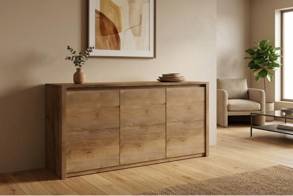 Moderno aparador de madera cómoda aparadores armario del salón de 130 cm XL tableros bajos