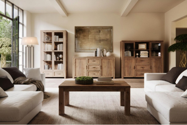 Conjunto de muebles de salón: armario de libros, cómoda, vitrina de diseñador de salón, 3 piezas. Nuevo.