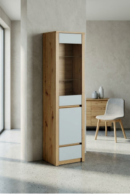 Armario de ropa hecho a mano de madera maciza Vitrina de vidrio Armario de madera Sala de estar