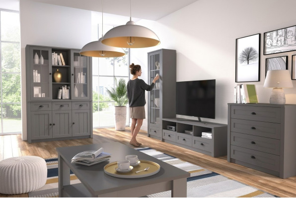 Conjunto de muebles de salón, aparador de diseñador para sala de estar, mesa de café, amueblamiento de 5 piezas.