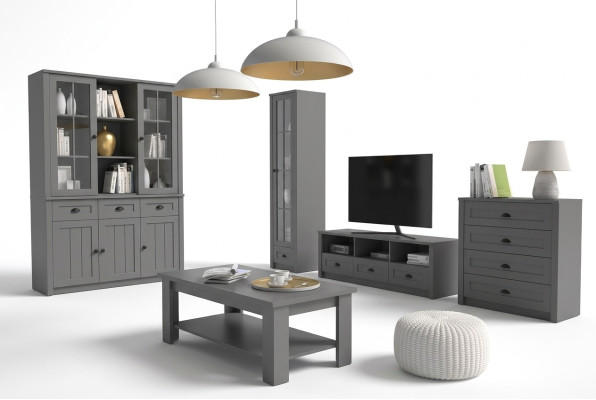 Conjunto de muebles de salón, aparador de diseñador para sala de estar, mesa de café, amueblamiento de 5 piezas.