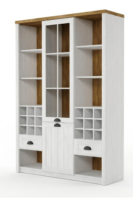 Vidrio del armario de barra de cristal de las vitrinas en casa, muebles de mostrador de libros de madera de la pared.