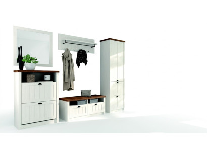 Conjunto de perchero de madera con almacenamiento de puerta 5 piezas Nuevo entrada armarios de pasillo Set