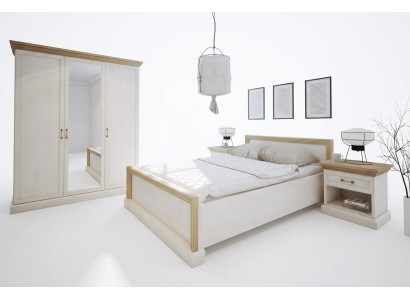 Dormitorio Set Diseño Moderno Lujo Camas Cama Mesita de Noche Armario 4 piezas