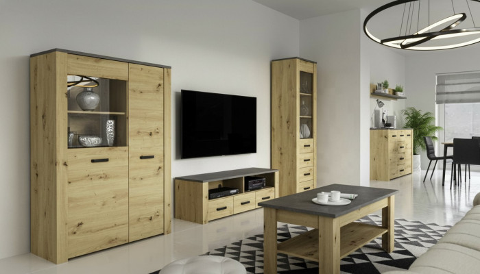 Aparador de sala de estar 2x vitrina 3 piezas conjunto de pared de sala nuevo conjunto de muebles de sala diseñador.