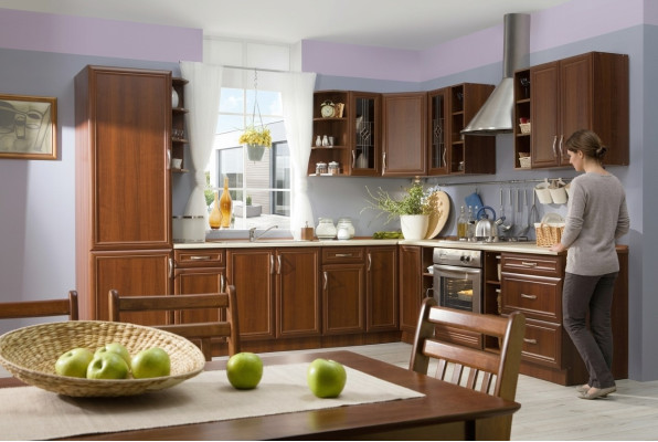 Muebles de cocina clásicos, decoración de armarios de estilo rústico, cocina en línea, fabricación a medida.
