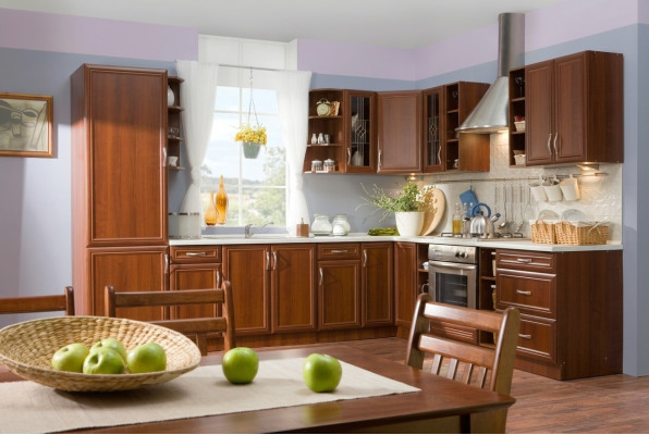 Muebles de cocina clásicos, decoración de armarios de estilo rústico, cocina en línea, fabricación a medida.