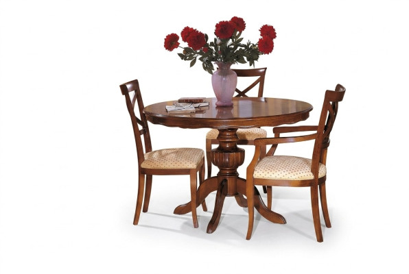 Diseño de comedor redondo de 4 piezas con conjunto de mesa italiana de muebles completos.