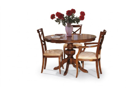 Diseño de comedor redondo de 4 piezas con conjunto de mesa italiana de muebles completos.