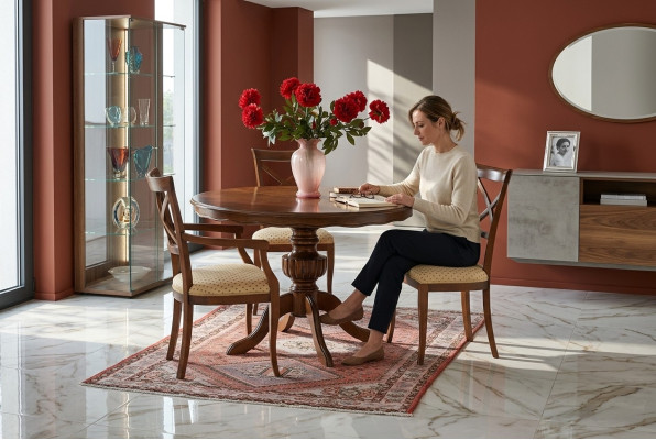 Diseño de mesa de madera real Mesas de diseño Comedor de madera Sala de estar comedor clásico nuevo