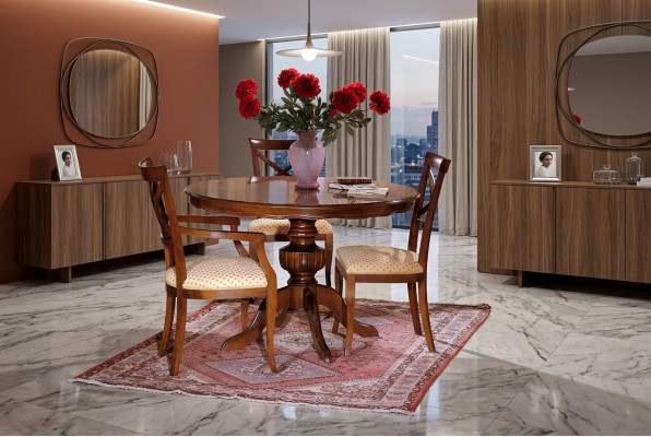Diseño de mesa de madera real Mesas de diseño Comedor de madera Sala de estar comedor clásico nuevo